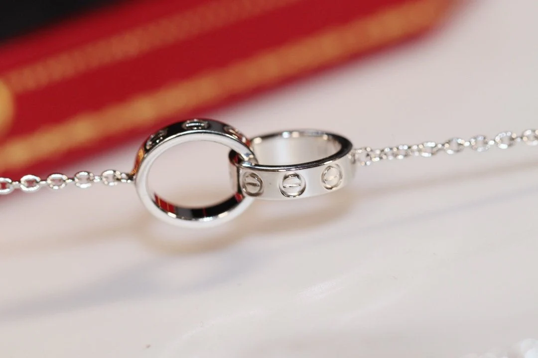 [Cartier]LOVE NECKLACE PINK GOLD AND SILVER