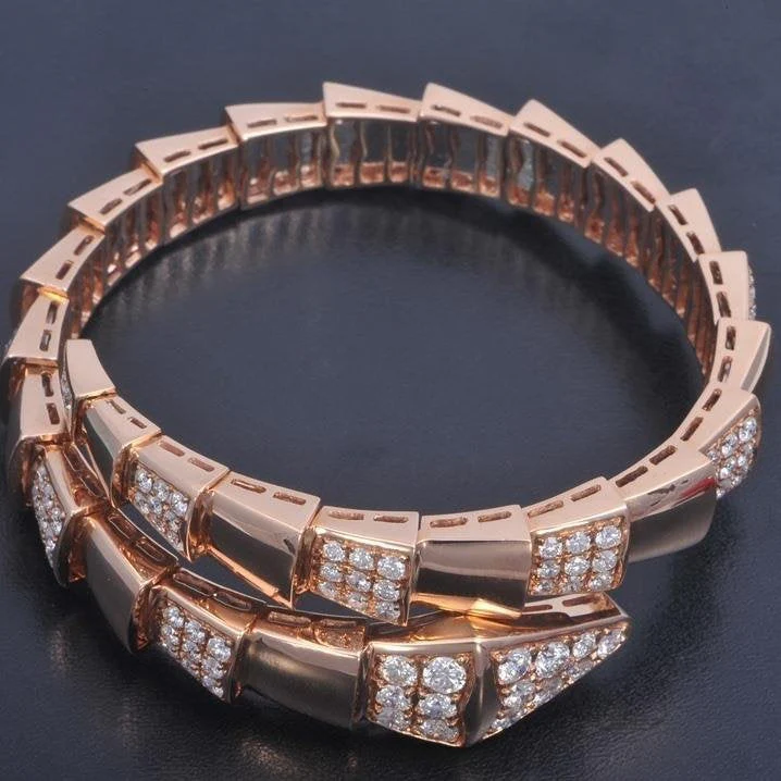 [Bulgari]SERPENTI WIDE BRACELET PINK GOLD DIAMOND