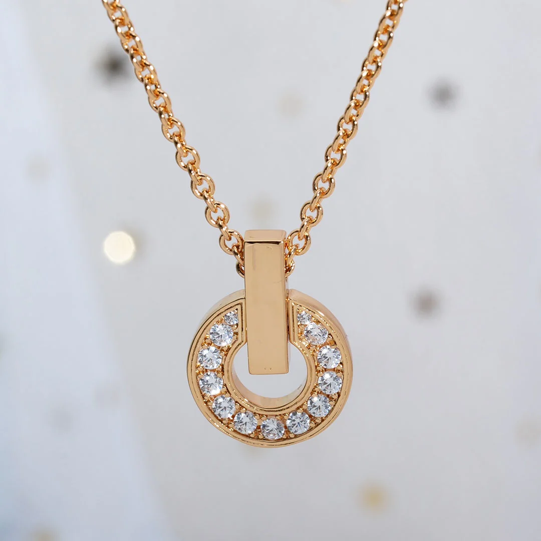 [Bulgari]GARI NECKLACE PINK GOLD DIAMOND