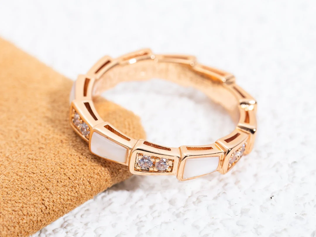 [Bulgari]SERPENTI RING PINK GOLD DIAMOND MOP 3MM