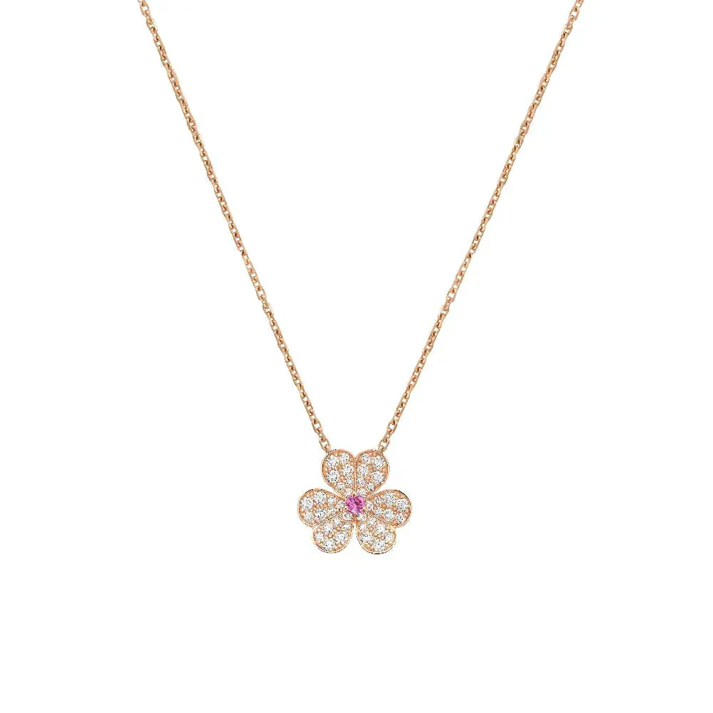 [Van Cleef & Arpels]FRIVOLE ROSE GOLD FLOWER DIAMOND NECKLACE