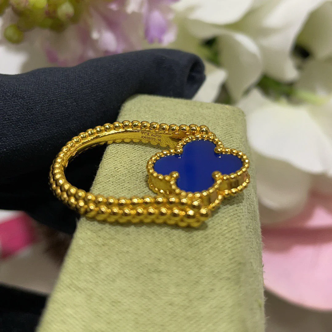 [Van Cleef & Arpels] RIVERSIBLE BLUE AGATE RING