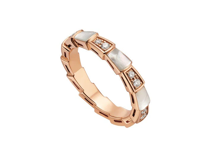 [Bulgari]SERPENTI RING PINK GOLD DIAMOND MOP 3MM