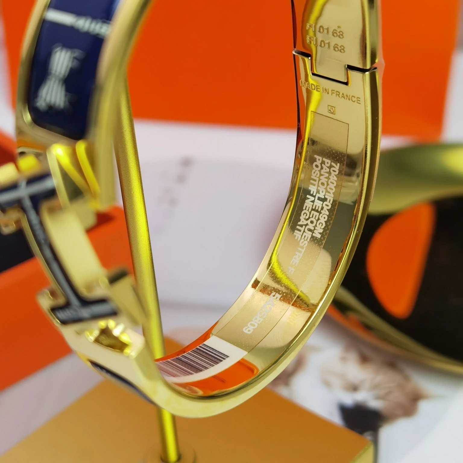 [Hermes]H COUVERTURES DARK BLUE BRACELET