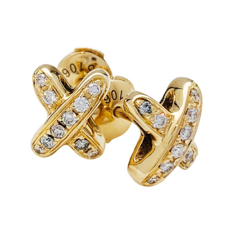 [Chaumet]JEUX DE GOLD DIAMOND EARRINGS