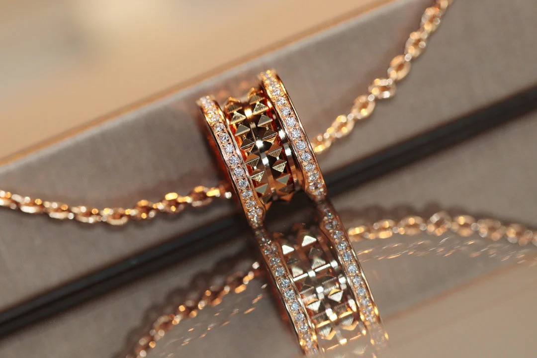 [Bulgari]ZERO 1 ROCK PEDANT PINK GOLD NECKLACE