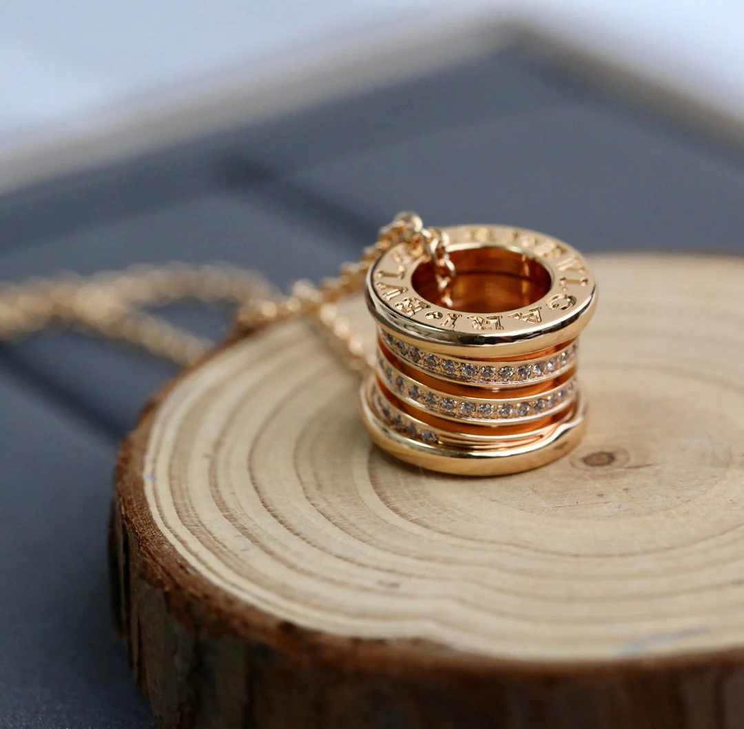 [Bulgari]ZERO 1 PINK GOLD DIAMOND NECKLACE