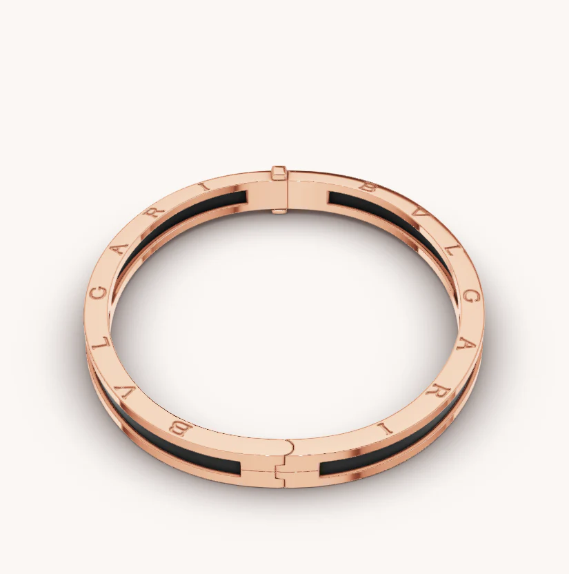 [Bulgari]ZERO 1 PINK GOLD WITH BLACK CERAMIC BRACELET