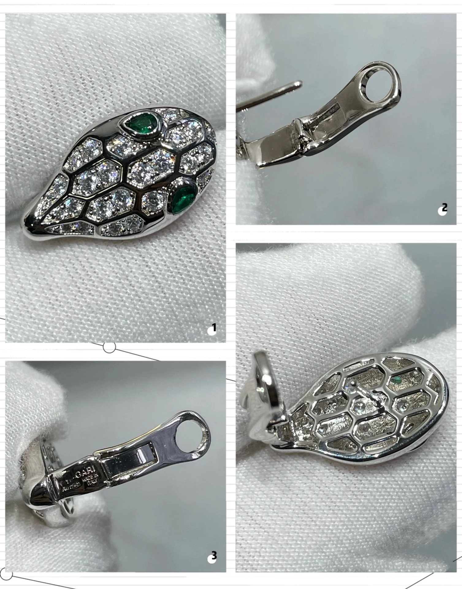 [Bulgari]SERPENT DIAMOND STUD EARRINGS