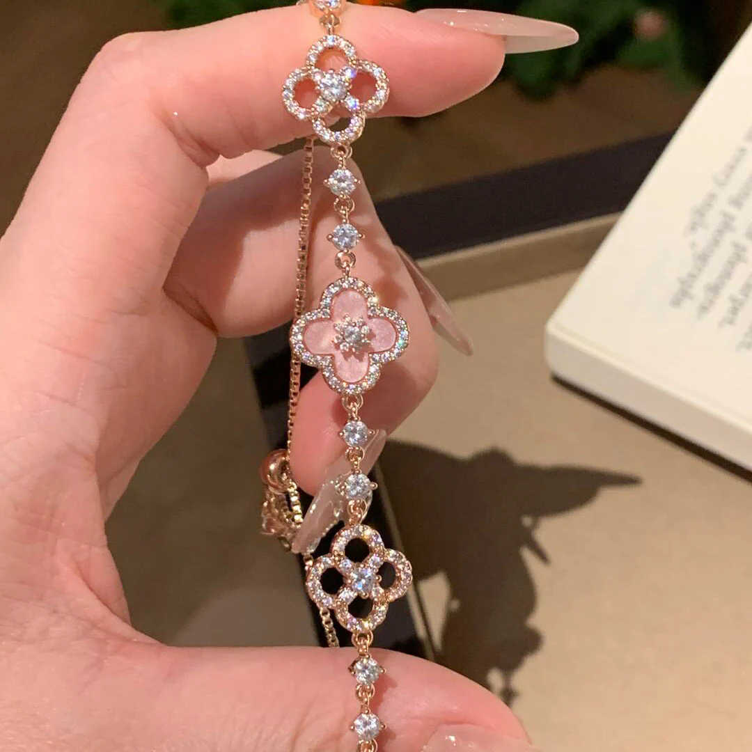 [Van Cleef & Arpels] 5 MOTIF PINK BLUE RED WHITE BRACELET