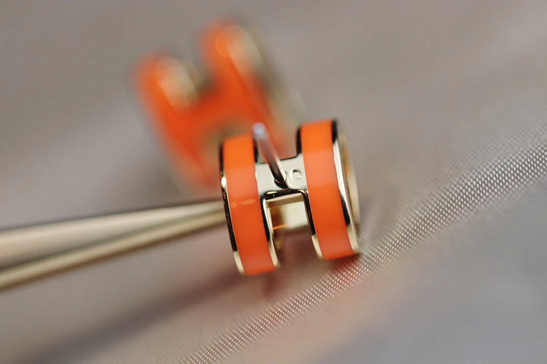 [Hermes]MINI POP H EARRINGS ORANGE