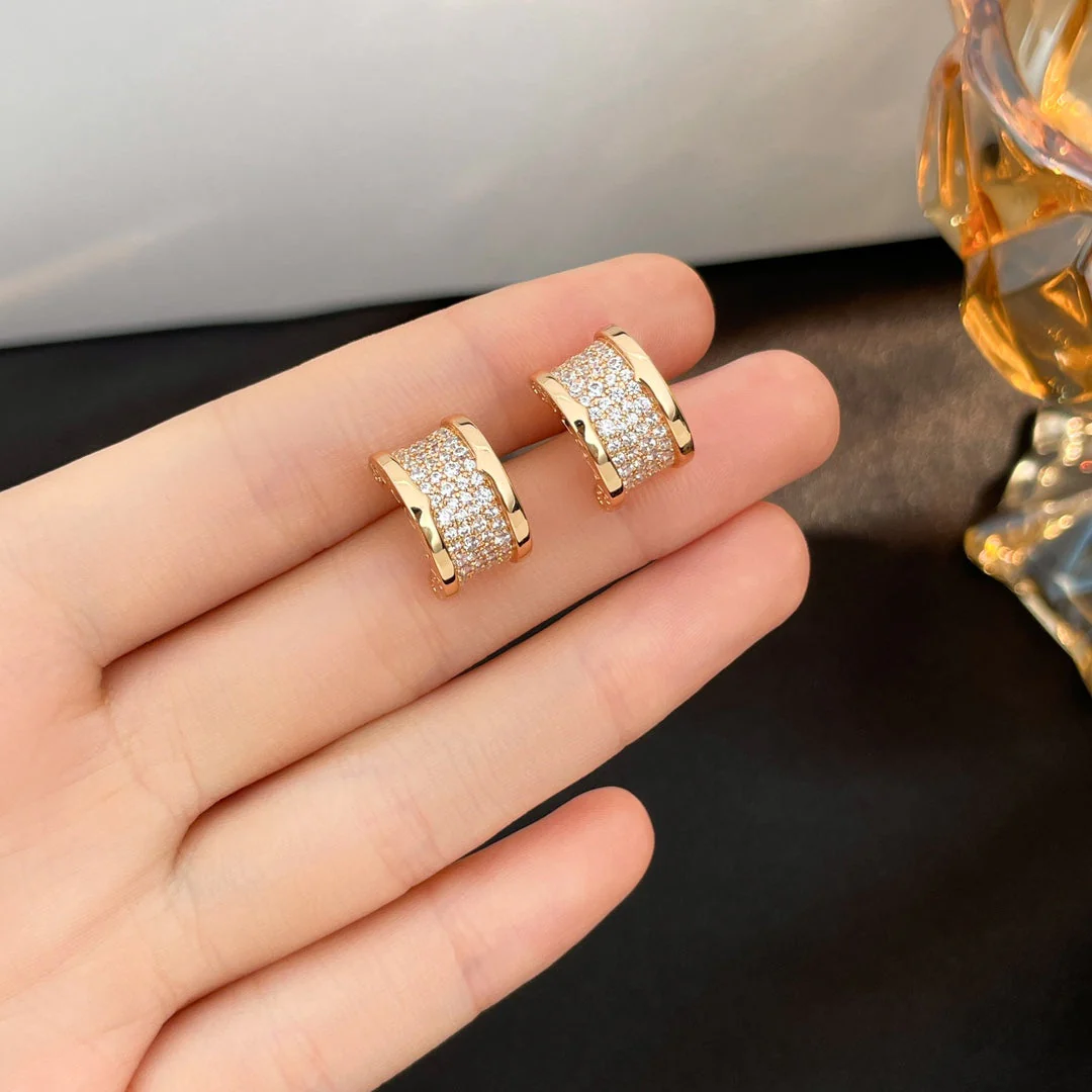 [Bulgari]ZERO 1 DIAMOND PAVED EARRINGS