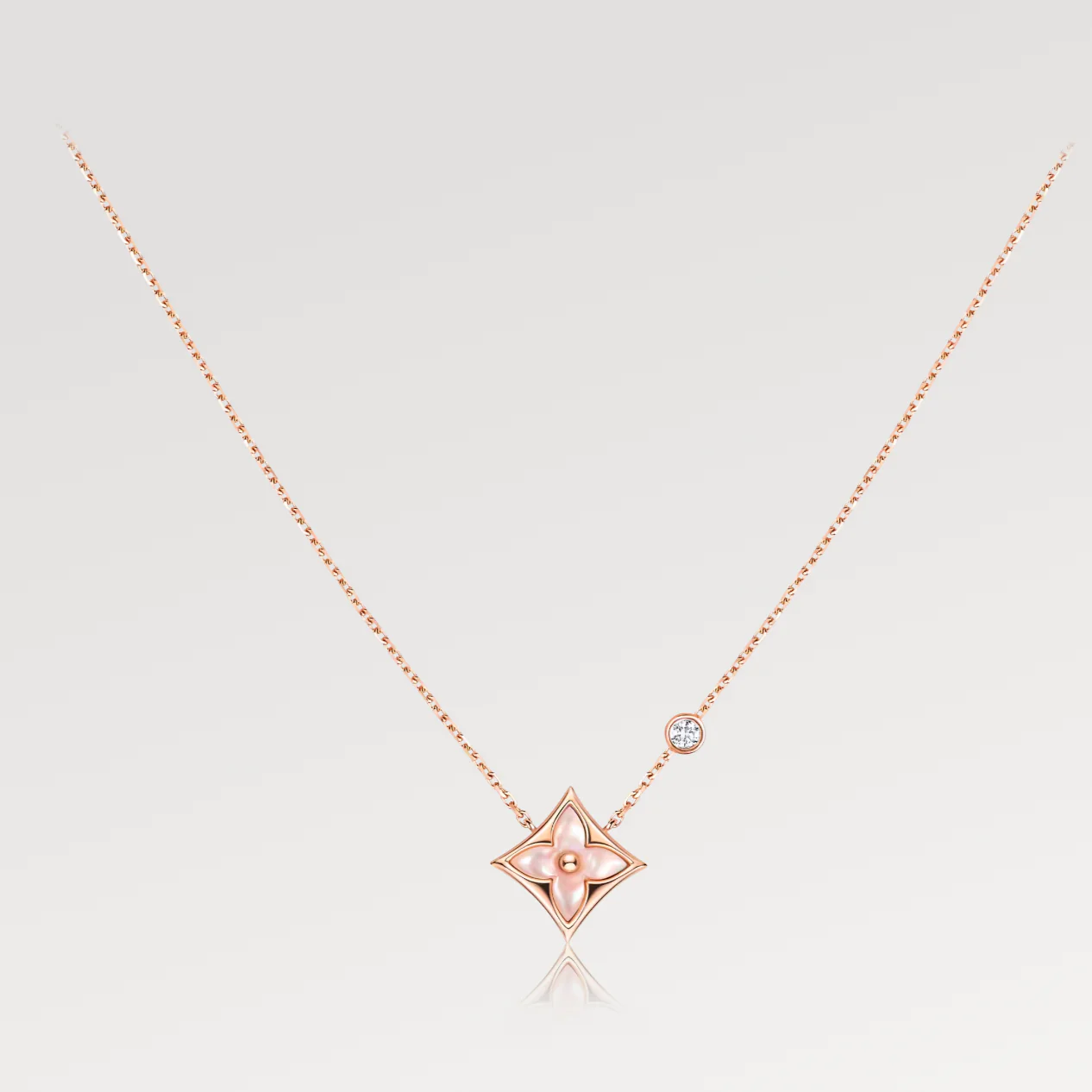 [Louis vuitton]STAR PINK MOP 1 DIAMOND PINK GOLD NECKLACE