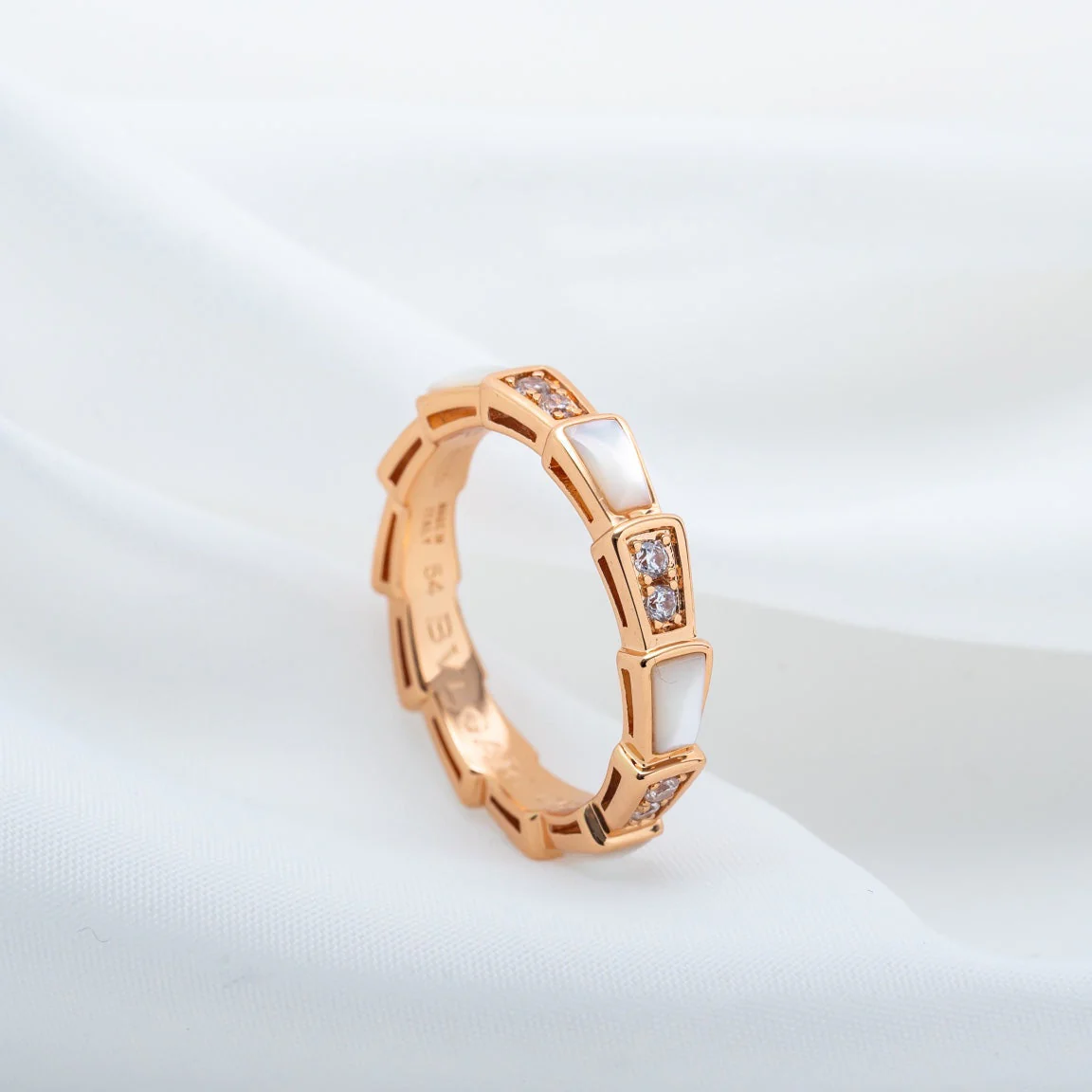 [Bulgari]SERPENTI RING PINK GOLD DIAMOND MOP 3MM
