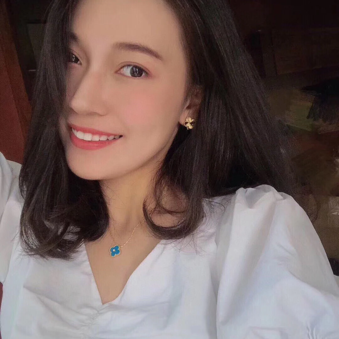 [Van Cleef & Arpels] 15MM DIAMOND AND BLUE AGATE NECKLACE