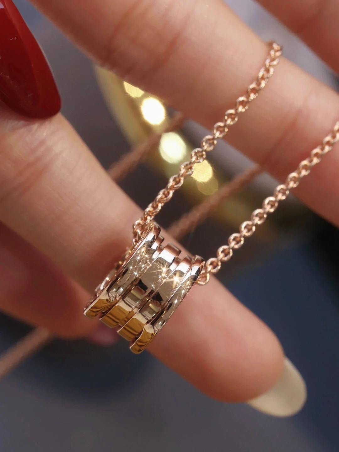 [Bulgari]ZERO 1 PINK GOLD NECKLACE