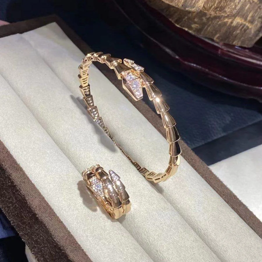 [Bulgari]SERPENTI BRACELET DIAMONDS PINK GOLD