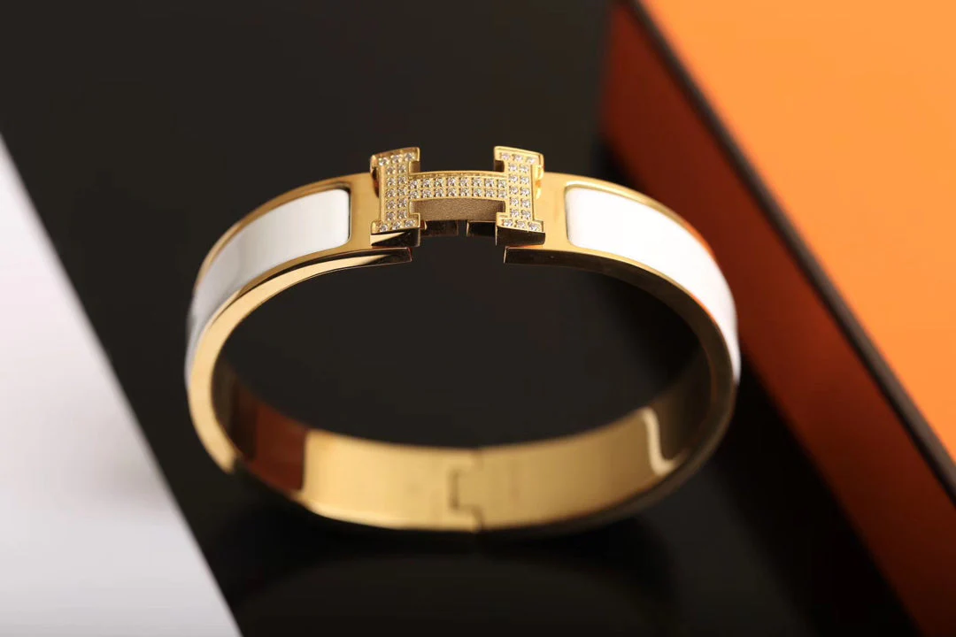 [Hermes]H BRACELET GOLD DIAMOND