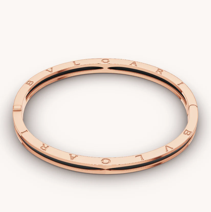 [Bulgari]ZERO 1 PINK GOLD WITH BLACK CERAMIC BRACELET