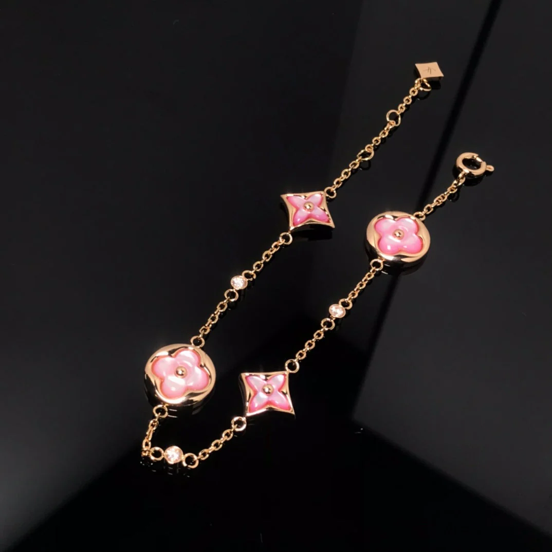[Louis vuitton]STAR AND SUN 4 MOTIF PINK MOP PINK GOLD BRACELET