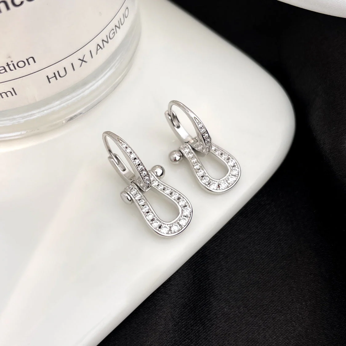 [Fred]FORCE 10 FULL DIAMOND DROP EARRINGS MEDIUM MODEL