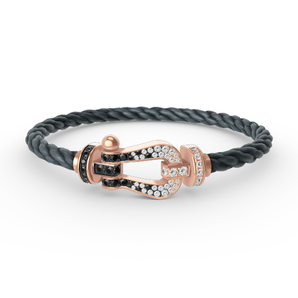 [Fred]FORCE LARGE HORSESHOE BLACK WHITE DIAMOND BRACELET ROSE GOLD