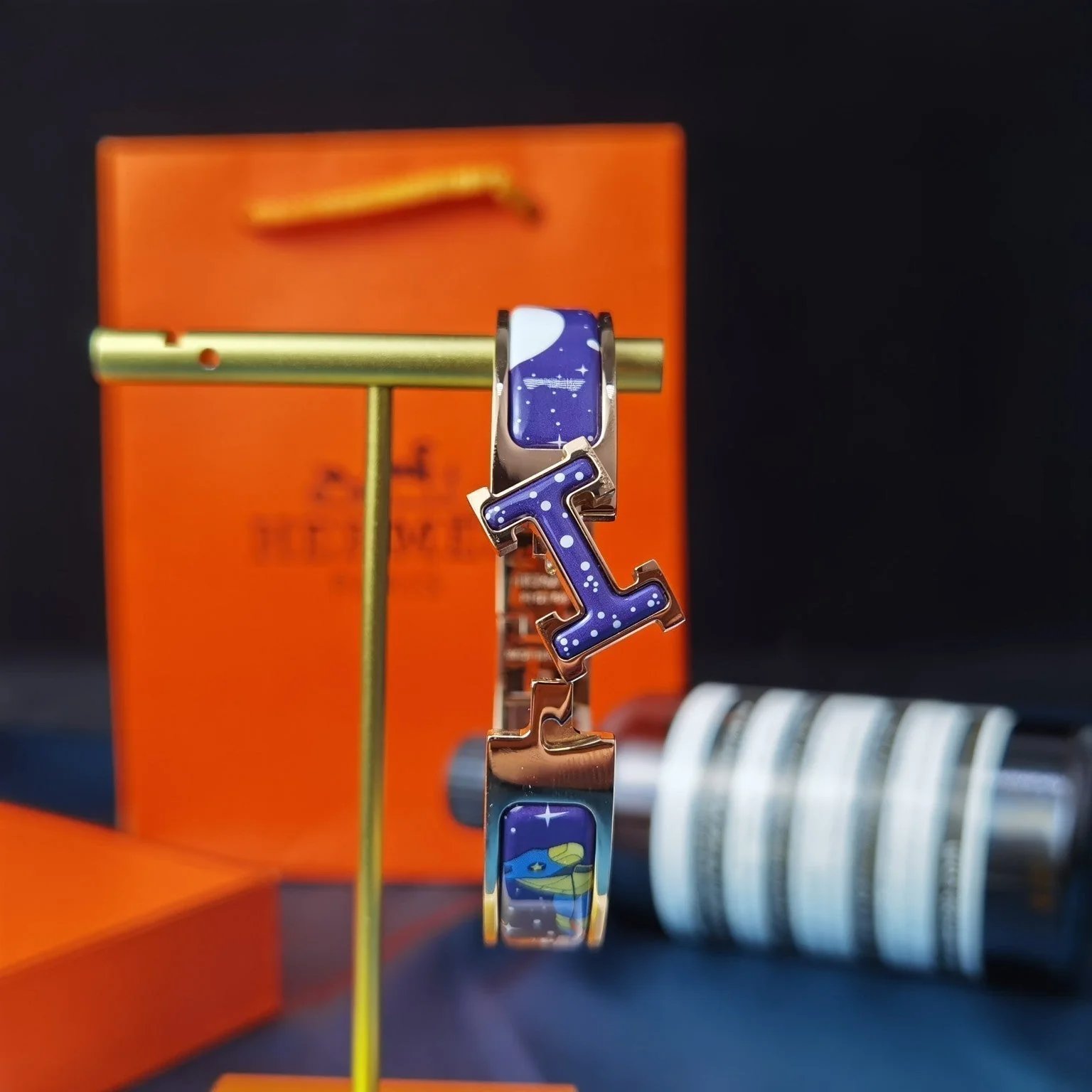 [Hermes]H STAR AND MOON BRACELET 12MM