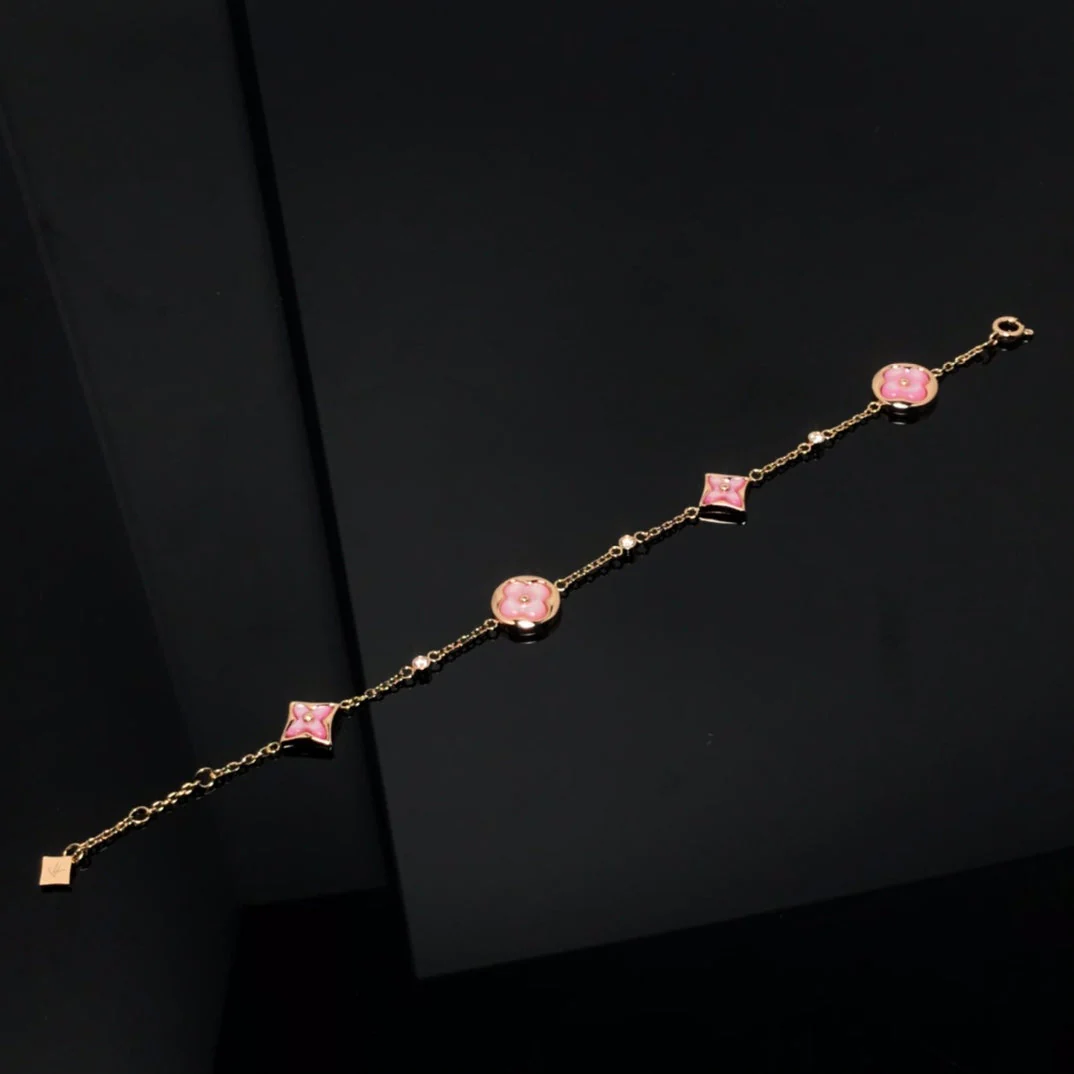 [Louis vuitton]STAR AND SUN 4 MOTIF PINK MOP PINK GOLD BRACELET