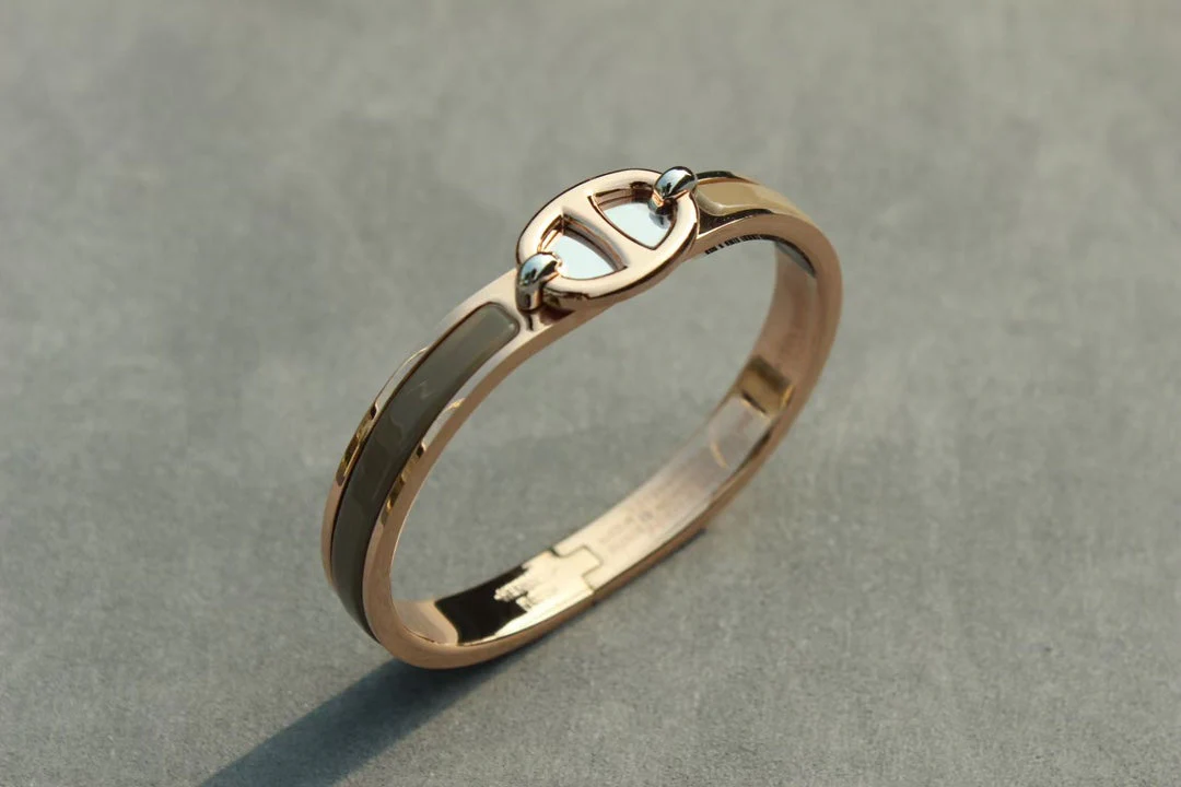 [Hermes]CLIC CHAINE PINK GOLD BRACELET