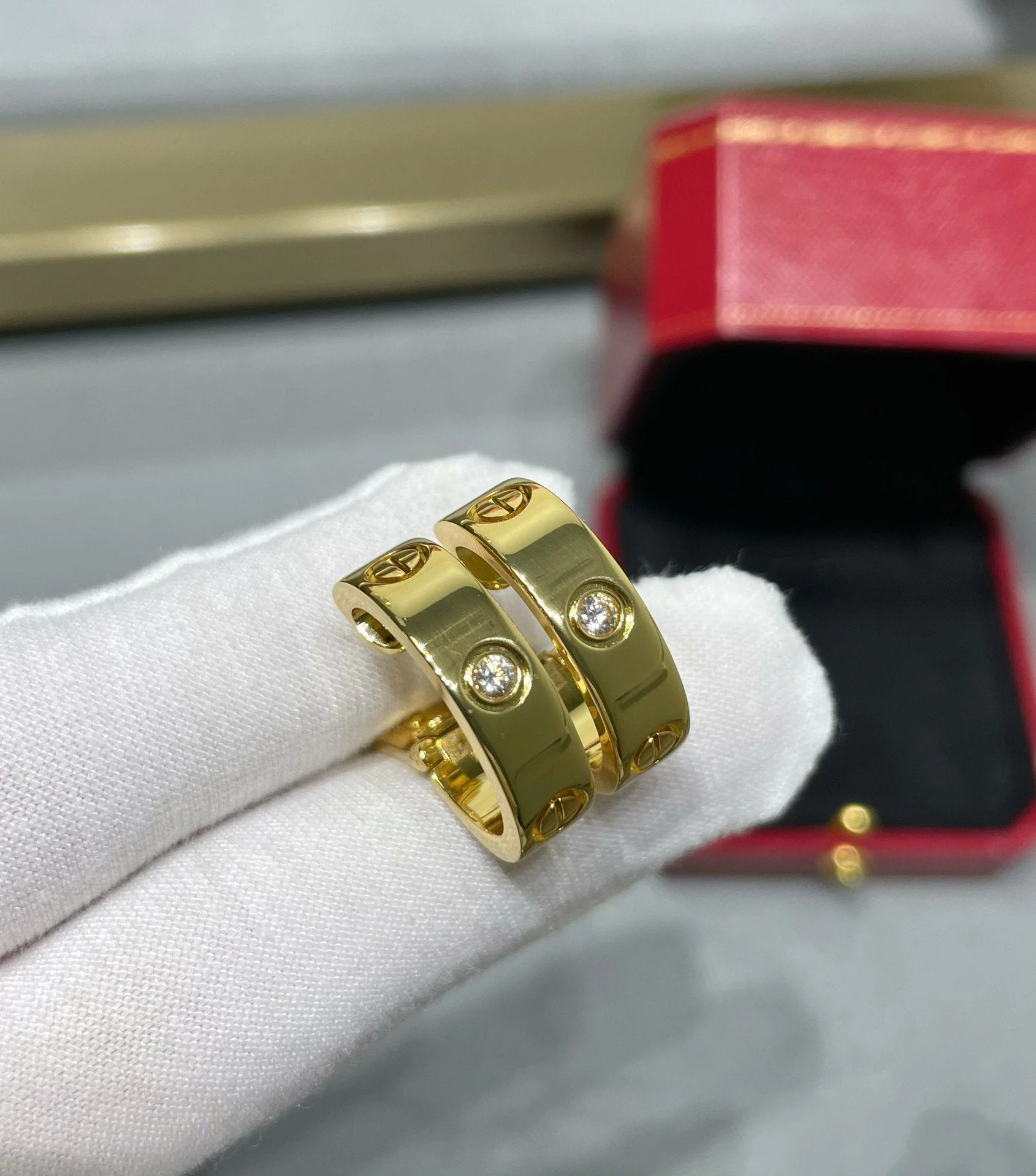 [Cartier]LOVE 5.5MM 1 DIAMOND EARRINGS