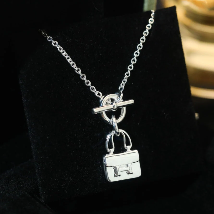 [Hermes]POP H PEDANT SILVER NECKLACE