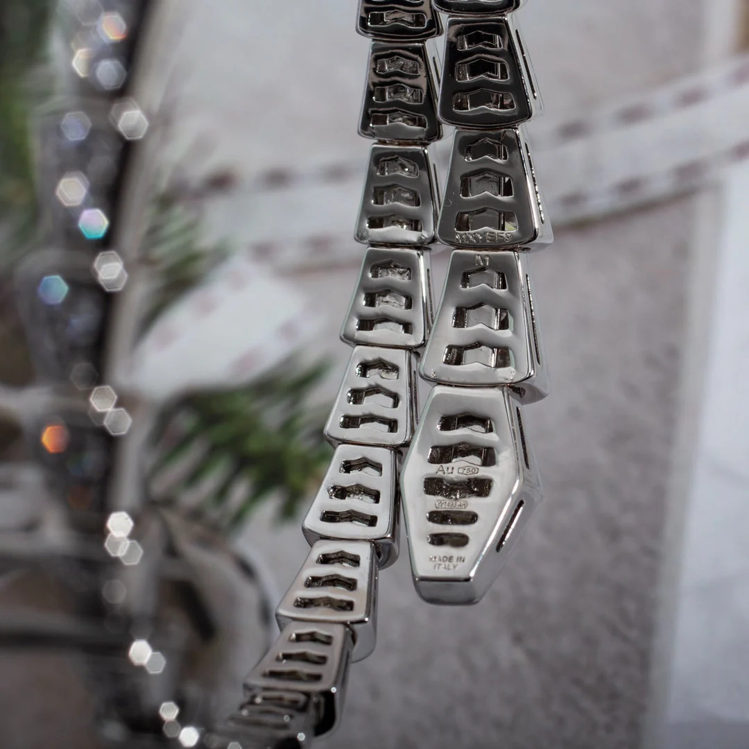 [Bulgari]SERPENTI BRACELET 6MM SILVER DIAMOND