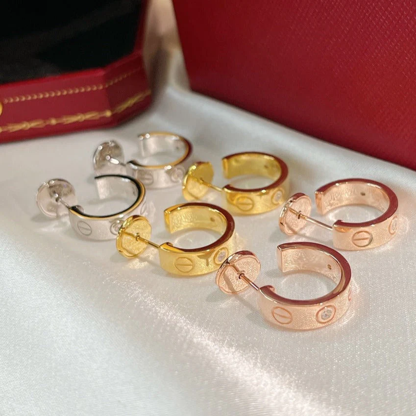 [Cartier]LOVE EARRINGS 5.7MM 2 DIAMONDS