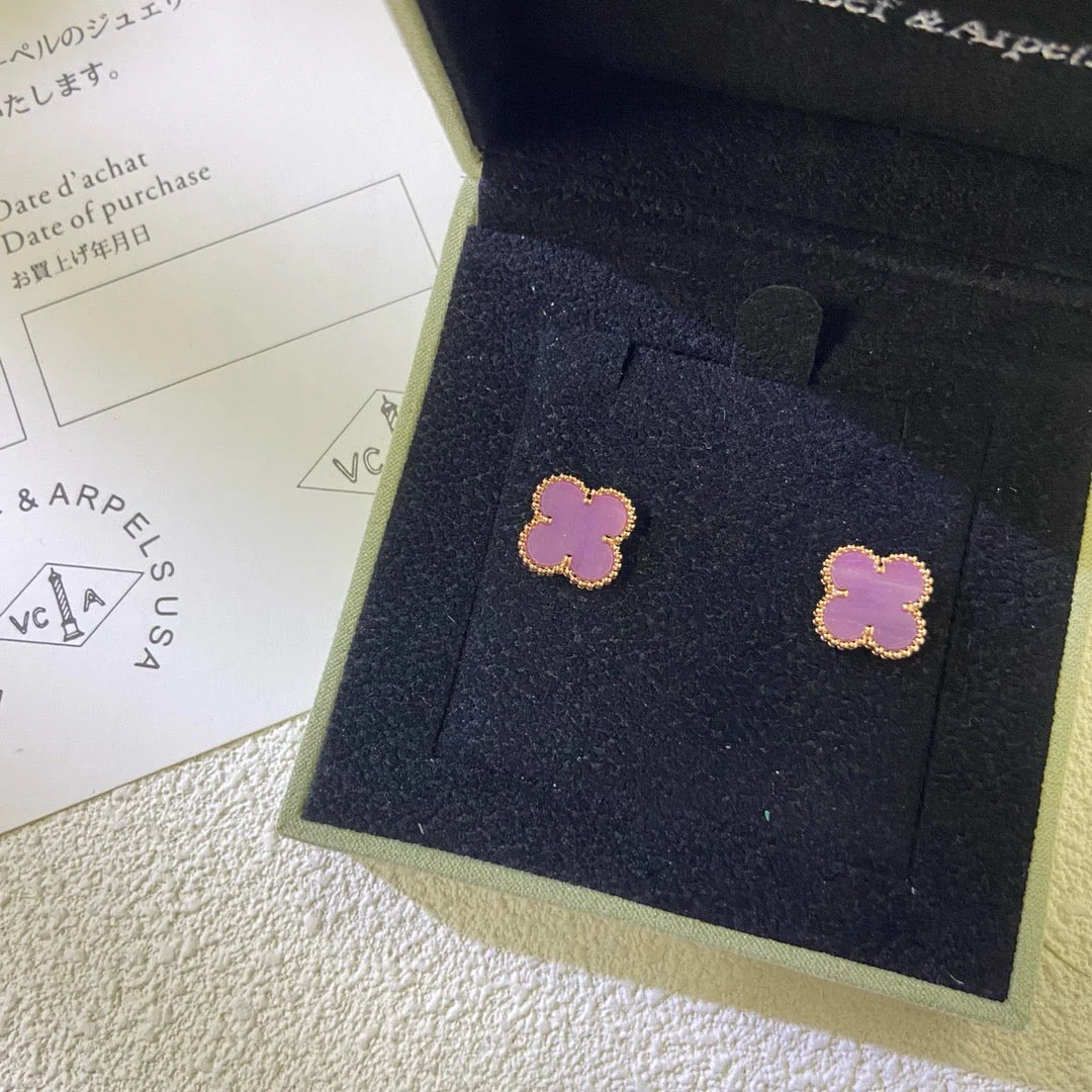 [Van Cleef & Arpels] MINI 9.5MM  PURPLE VIOLET EARRINGS