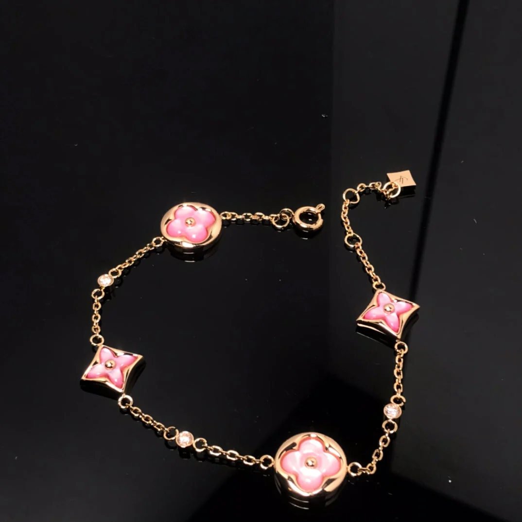 [Louis vuitton]STAR AND SUN 4 MOTIF PINK MOP PINK GOLD BRACELET