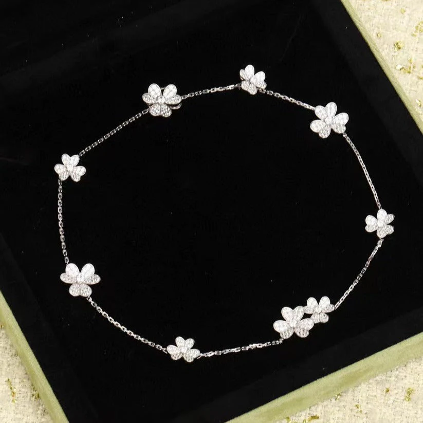 [Van Cleef & Arpels]FRIVOLE SILVER 9 FLOWERS NECKLACE
