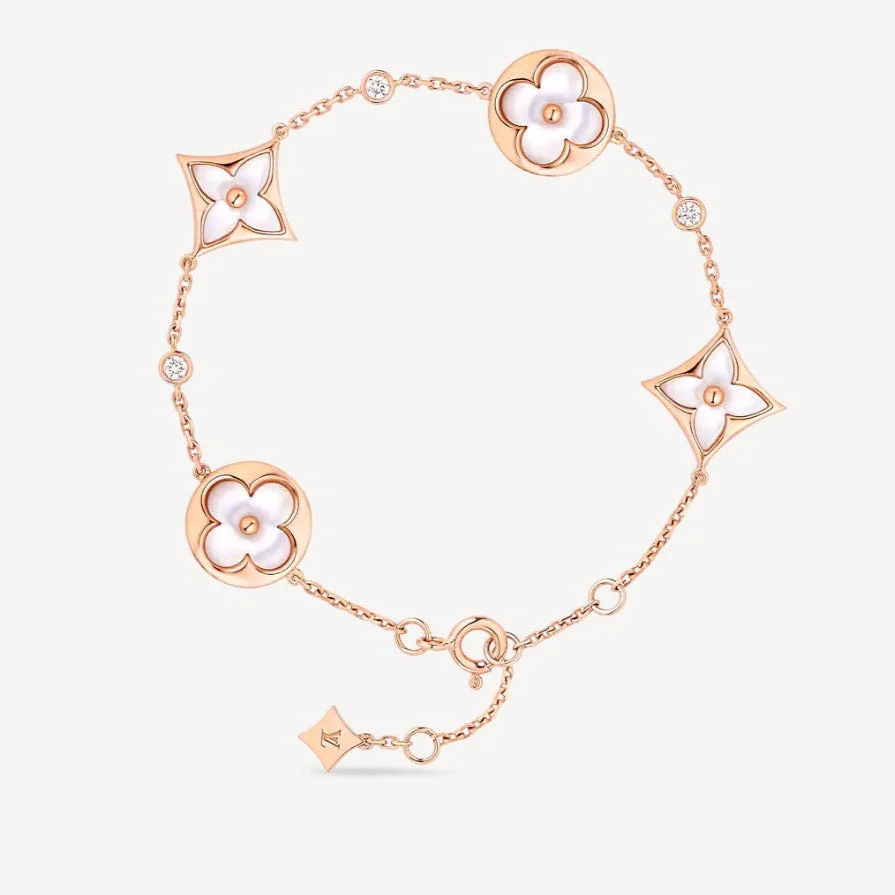[Louis vuitton]STAR AND SUN 4 MOTIF WHITE MOP PINK GOLD BRACELET