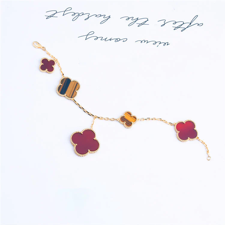 [Van Cleef & Arpels] BRACELET 5 MOTIFS CARNELIAN TIGER EYE