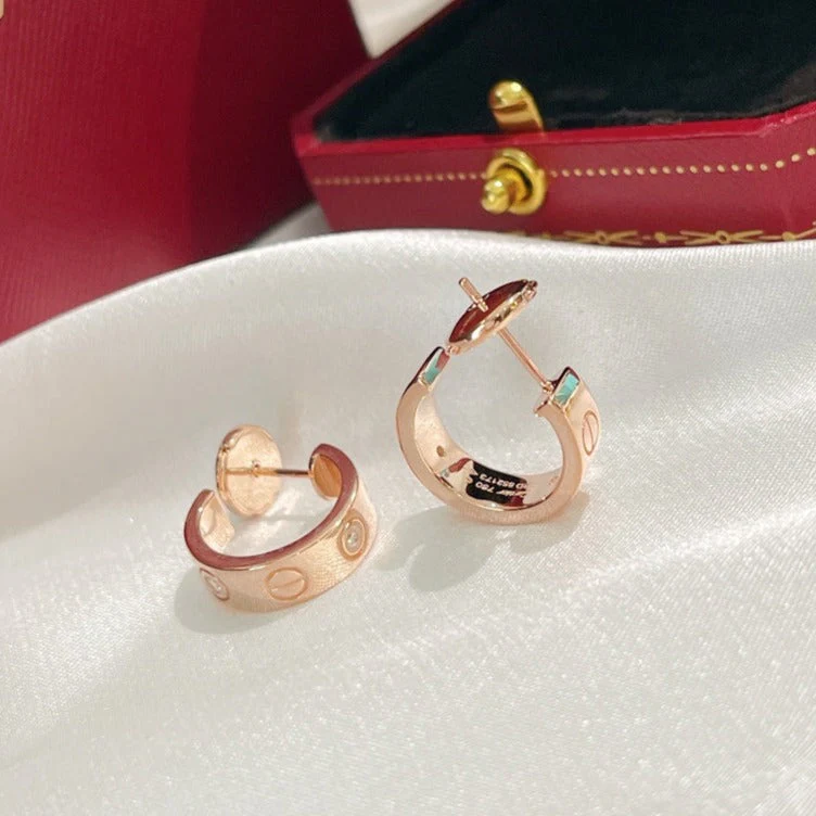 [Cartier]LOVE EARRINGS 5.7MM 2 DIAMONDS