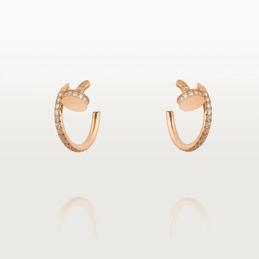 [Cartier]JUSTE EARRINGS 12.75MM PINK GOLD DIAMOND