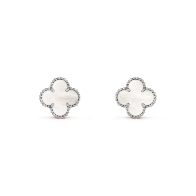 [Van Cleef & Arpels] MEDIUM 1 MOTIFS  WHITE MOP EARRINGS SILVER