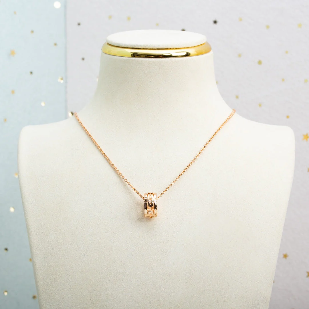[Bulgari]PARENTESI NECKLACE PINK GOLD