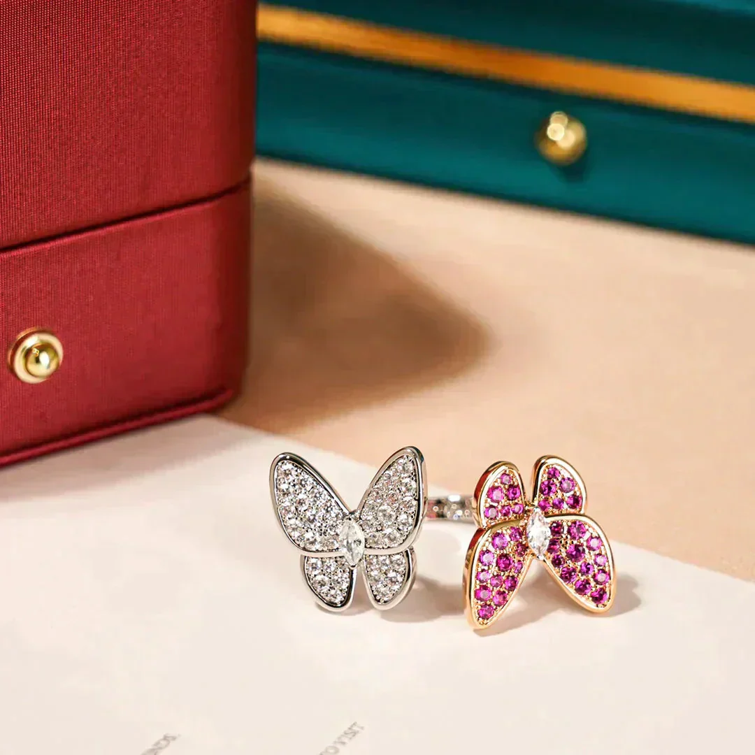 [Van Cleef & Arpels]TWIN BUTTERFLY DIAMOND RING