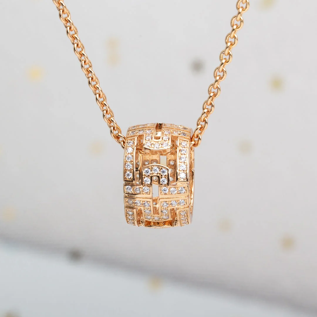 [Bulgari]PARENTESI NECKLACE PINK GOLD DIAMOND