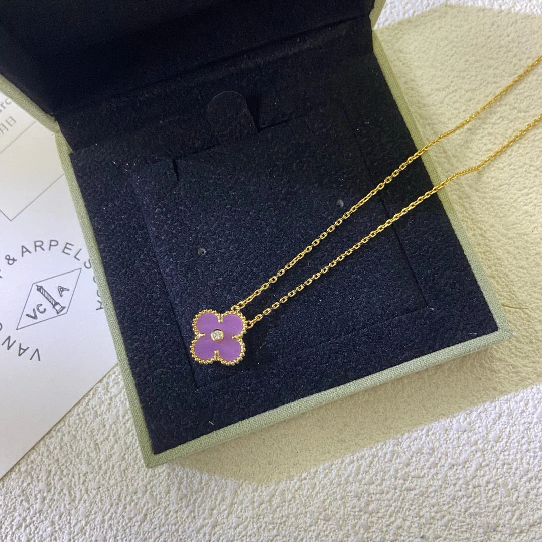 [Van Cleef & Arpels] 15MM DIAMOND  PURPLE VIOLET NECKLACE