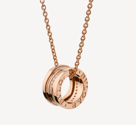 [Bulgari]ZERO 1 PINK GOLD DIAMOND NECKLACE