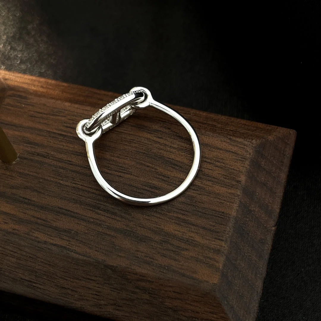 [Hermes]RONDE SMALL SILVER DIAMOND RING