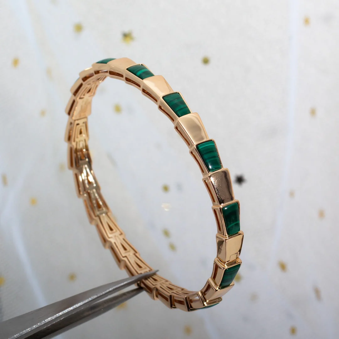 [Bulgari]SERPENTI BRACELET PINK GOLD MALACHITE