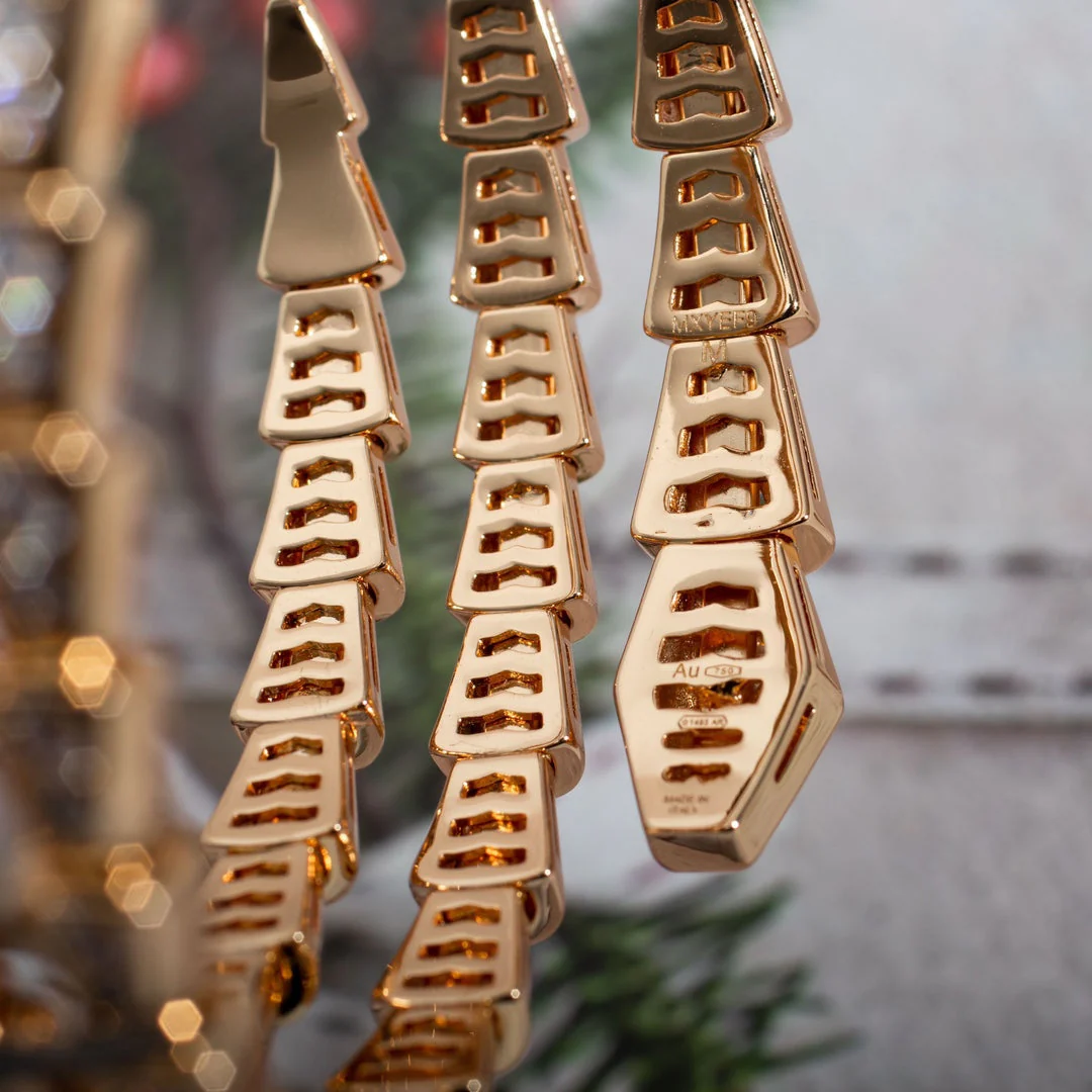 [Bulgari]SERPENTI BRACELET PINK GOLD DIAMOND DOUBLE ROW