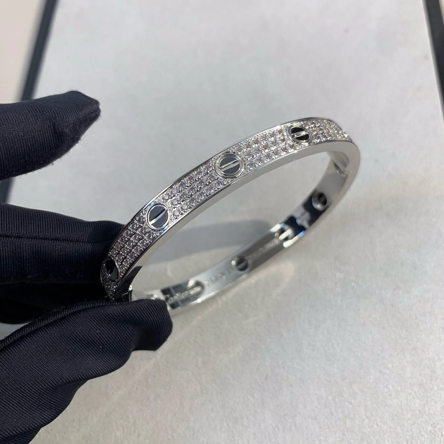[Cartier]LOVE BRACELET 6.1MM DIAMOND-PAVED CERAMIC